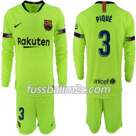 Fußballtrikots FC Barcelona Pique 3 Kinder Auswärts Trikotsatz 2018-2019 Langarm